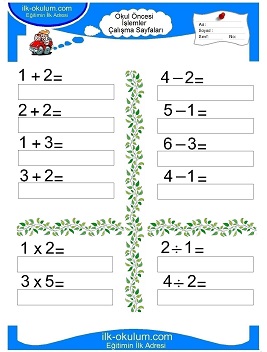 Çocuklar İçin toplam işlemi yaprak testleri 